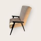 Scandinavian style armchair with vintage compass feet