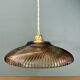 Vintage amber molded glass lampshade pendant light - tableware collection -