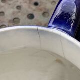 Milk jug with blue and gold peony pattern, made in England,