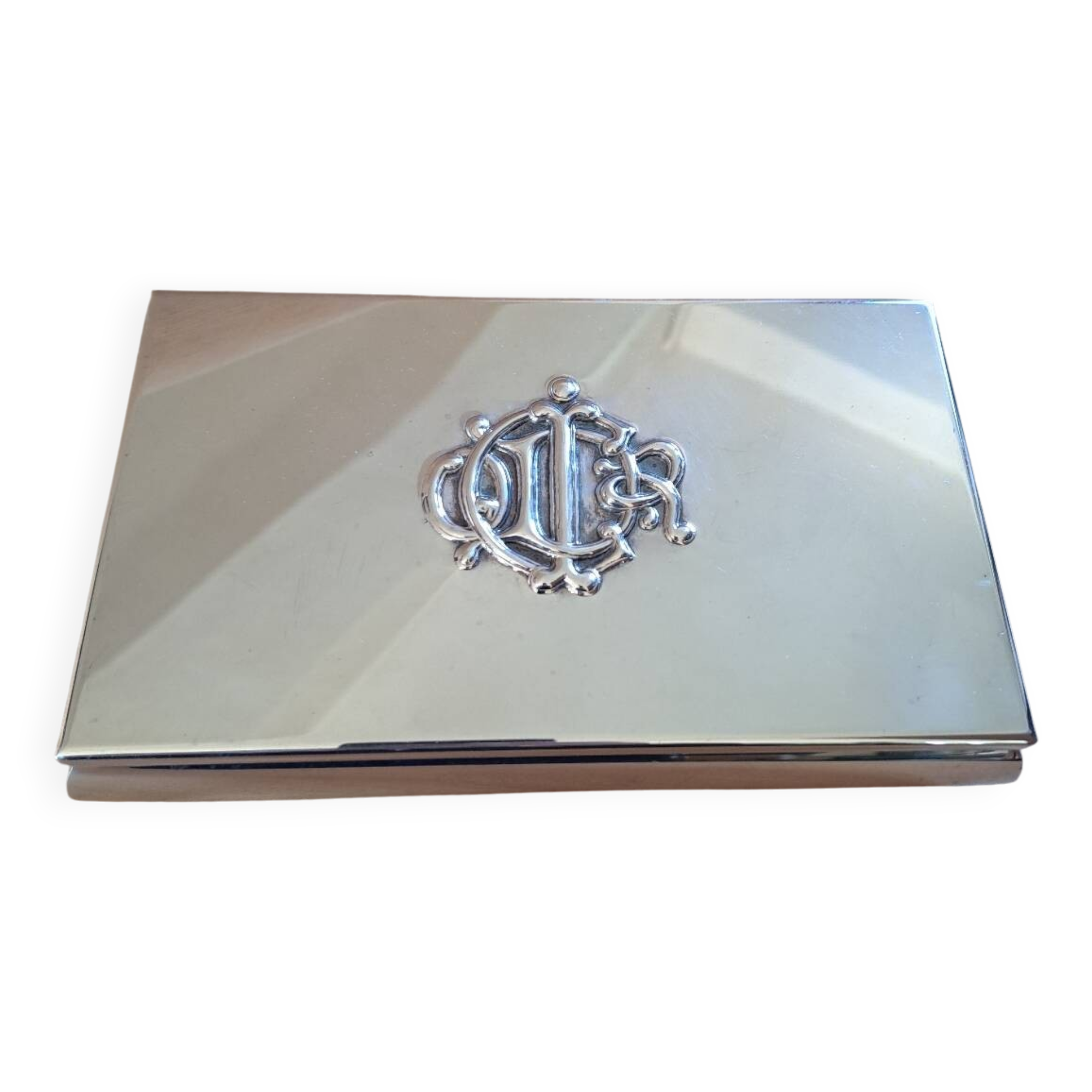 Christian Dior silver metal box