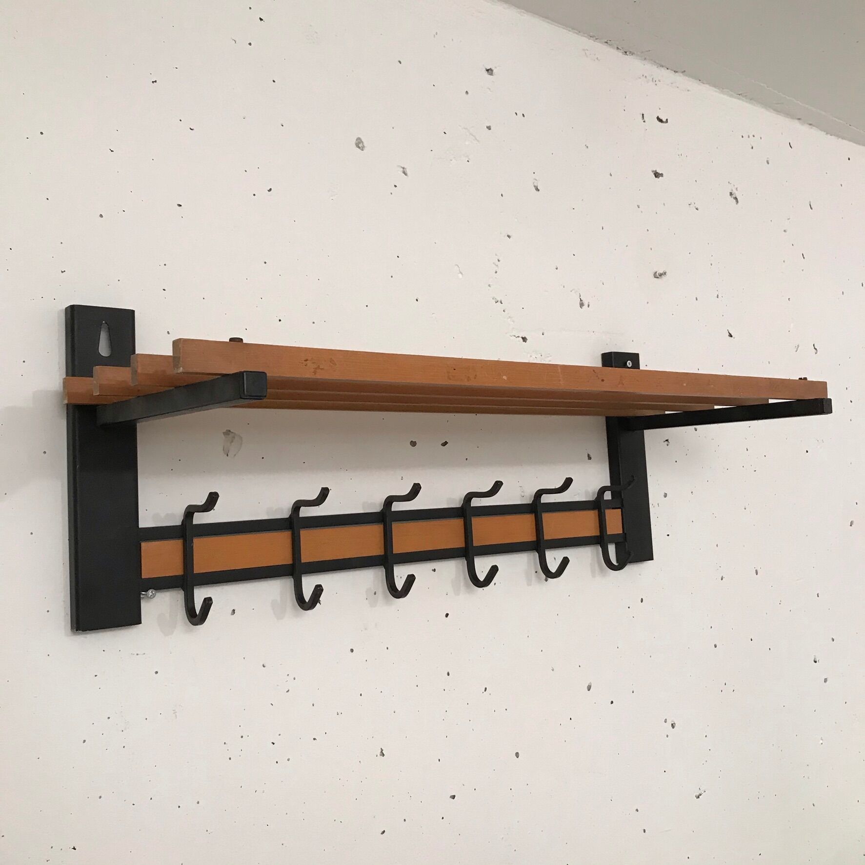 Wall coat holder with 1960 shelf