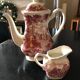 pink English tea service