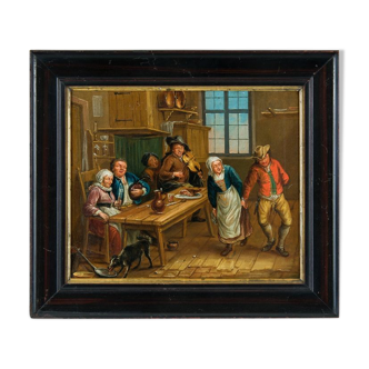 Peintre hollandais du XVIIIe siècle - Scène de danse à la taverne