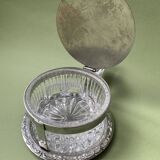 Sucrier verre ciselé et metal