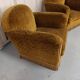 Pair of armchairs club velvet old yellow - armchair old