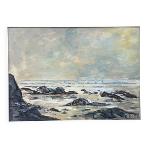 Tableau, huile sur toile - roger