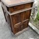 Antique walnut confiturier in Louis XIII style with diamond point panel.