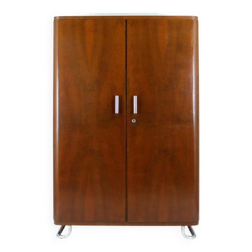 Bauhaus Chromed and Tubular Steel Wardrobe from Hynek Gottwald, 1940s