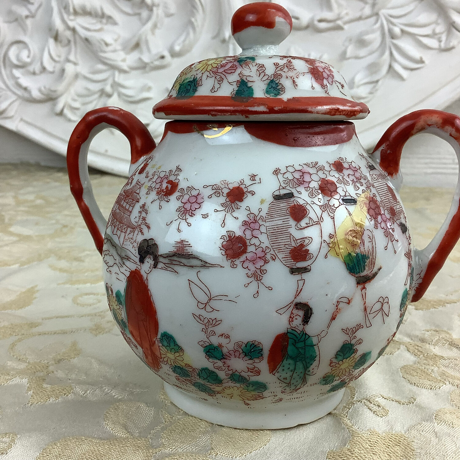 Antique Japanese sugar bowl