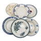 Set of 6 mismatched deep plates.