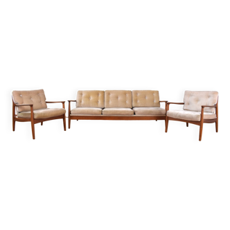 Mid-Century Living Room Set by Eugen Schmidt for Soloform, 1960s, Set of 3