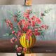 Huile sur panneau d’Isorel Bouquet fleuris signé A Boiteux années 1970