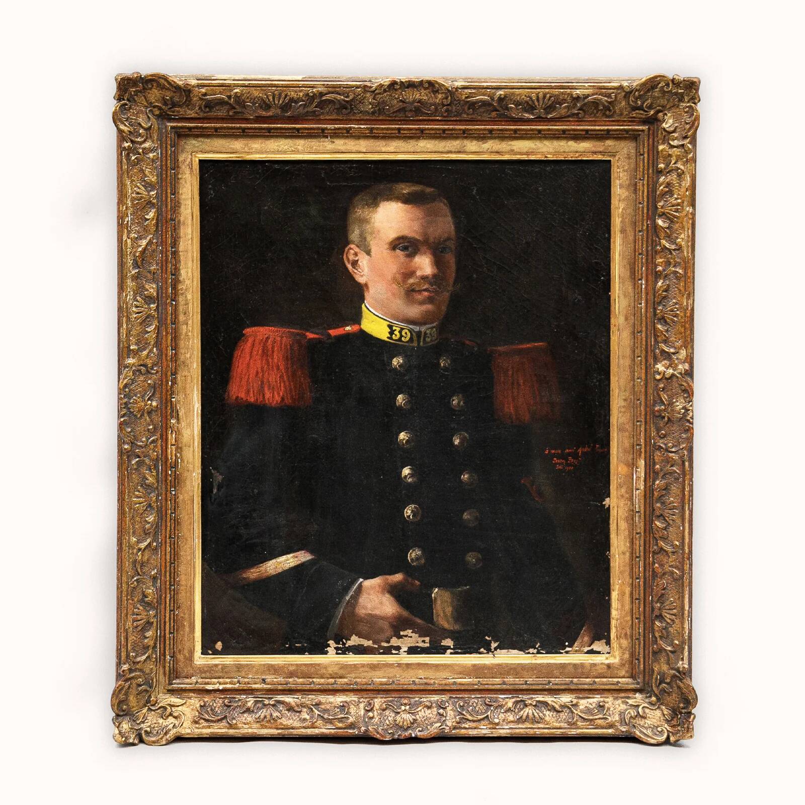 Portrait painting of a young French soldier, 1900