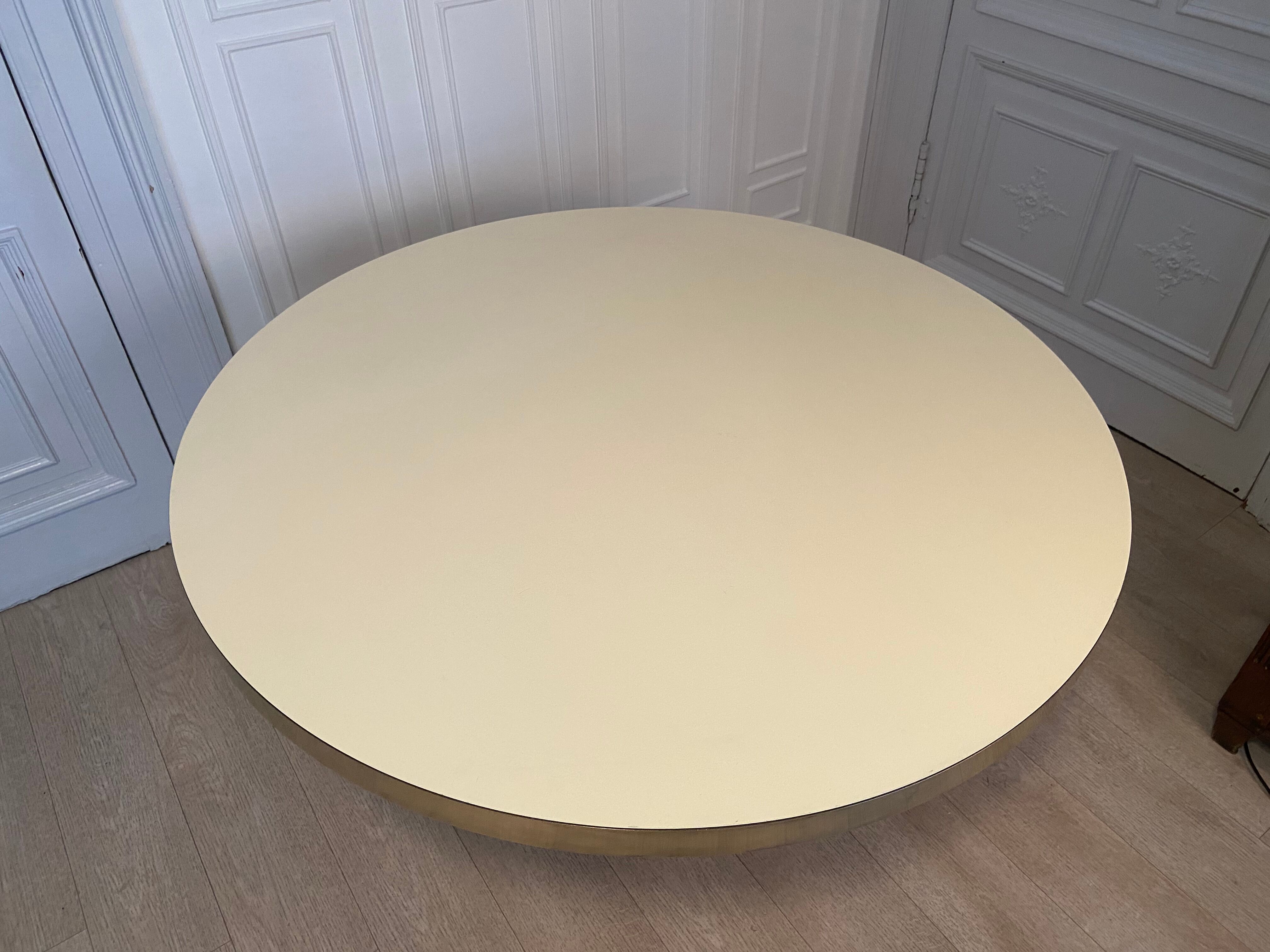Ivory and Laiton dining table, Paris, 1970