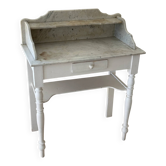 Bureau coiffeuse en bois et marbre shabby chic