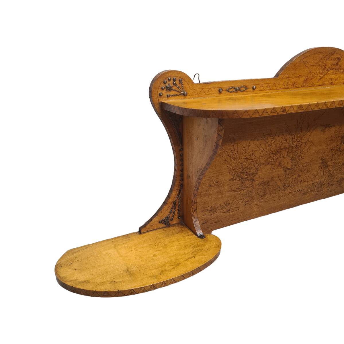 Antique Flemish Wall Tiered Stand, early 1900s