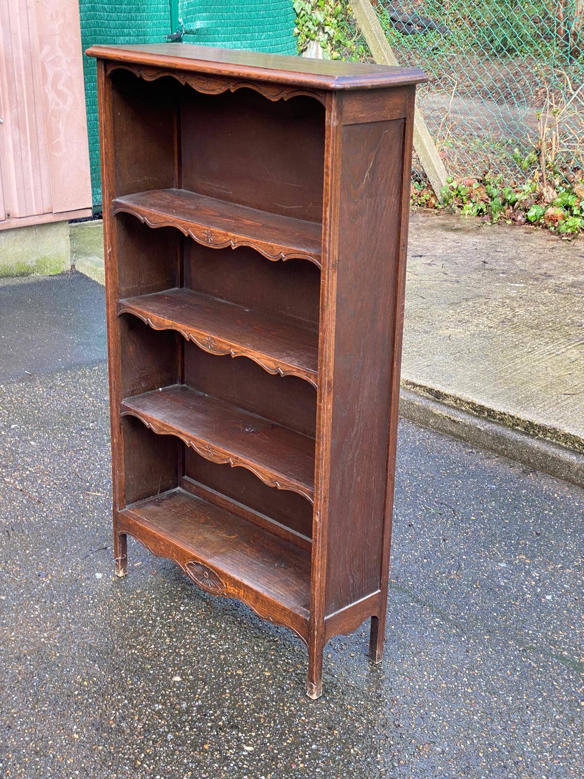 Bibus Louis XV bookshelf in solid dark oak from the 19th century 125