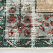 Dusty Red & Green Turkish Vintage Rug, Persian Style Oriental Carpet,