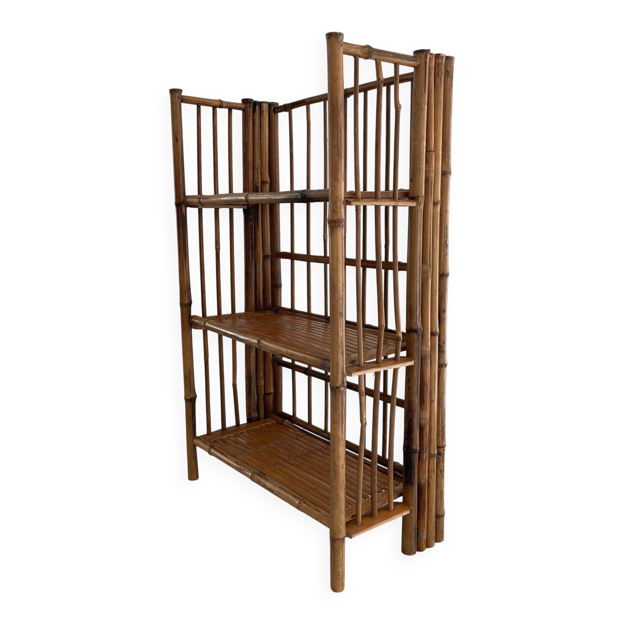 Folding bamboo shelf, 1960, Italy