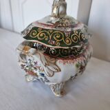 Antique Masons Sauce Boat with Lid English Porcelain Chinoiserie F