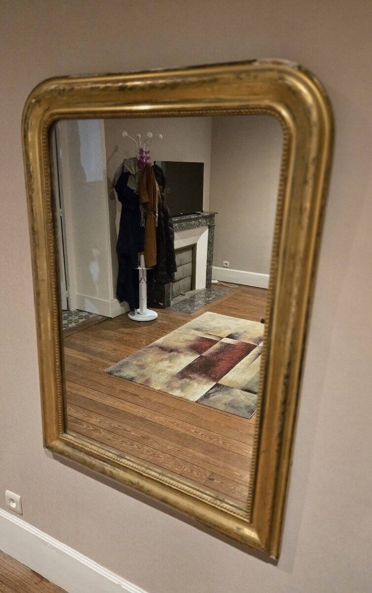 Louis Philippe period mirror in gilded wood