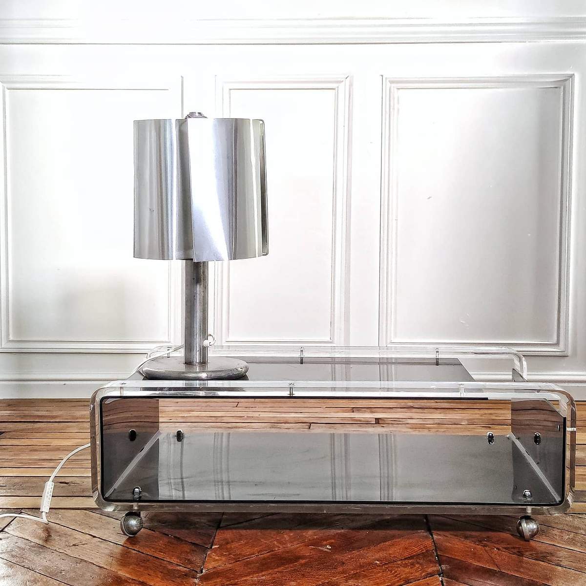Lampe années 70 avec abat jour de Sauze