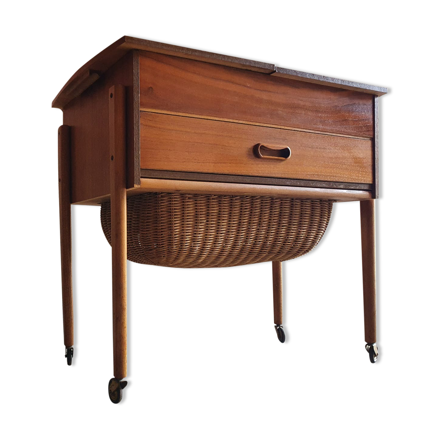 Piece of furniture with scandinavian teak sewing 1950