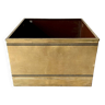 Plant box, storage box on casters in gold metal