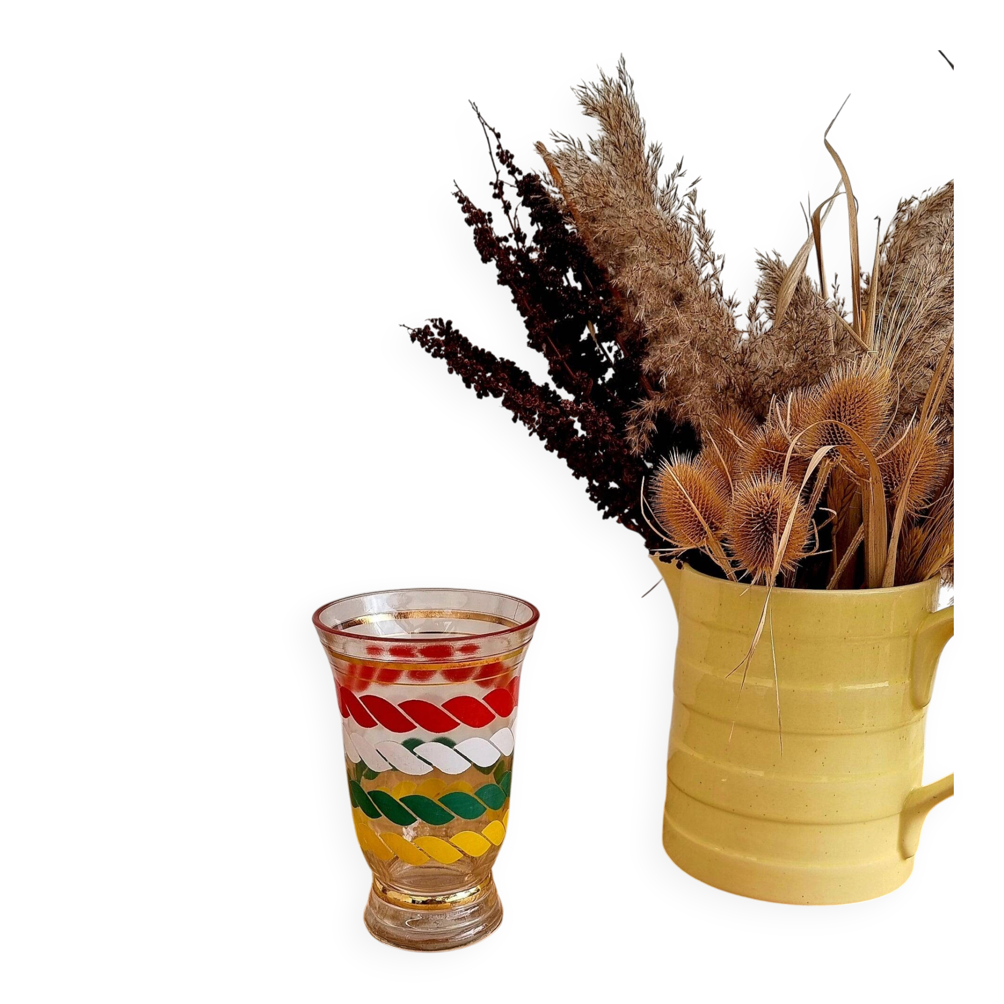 Vase en verre multicolore années 50