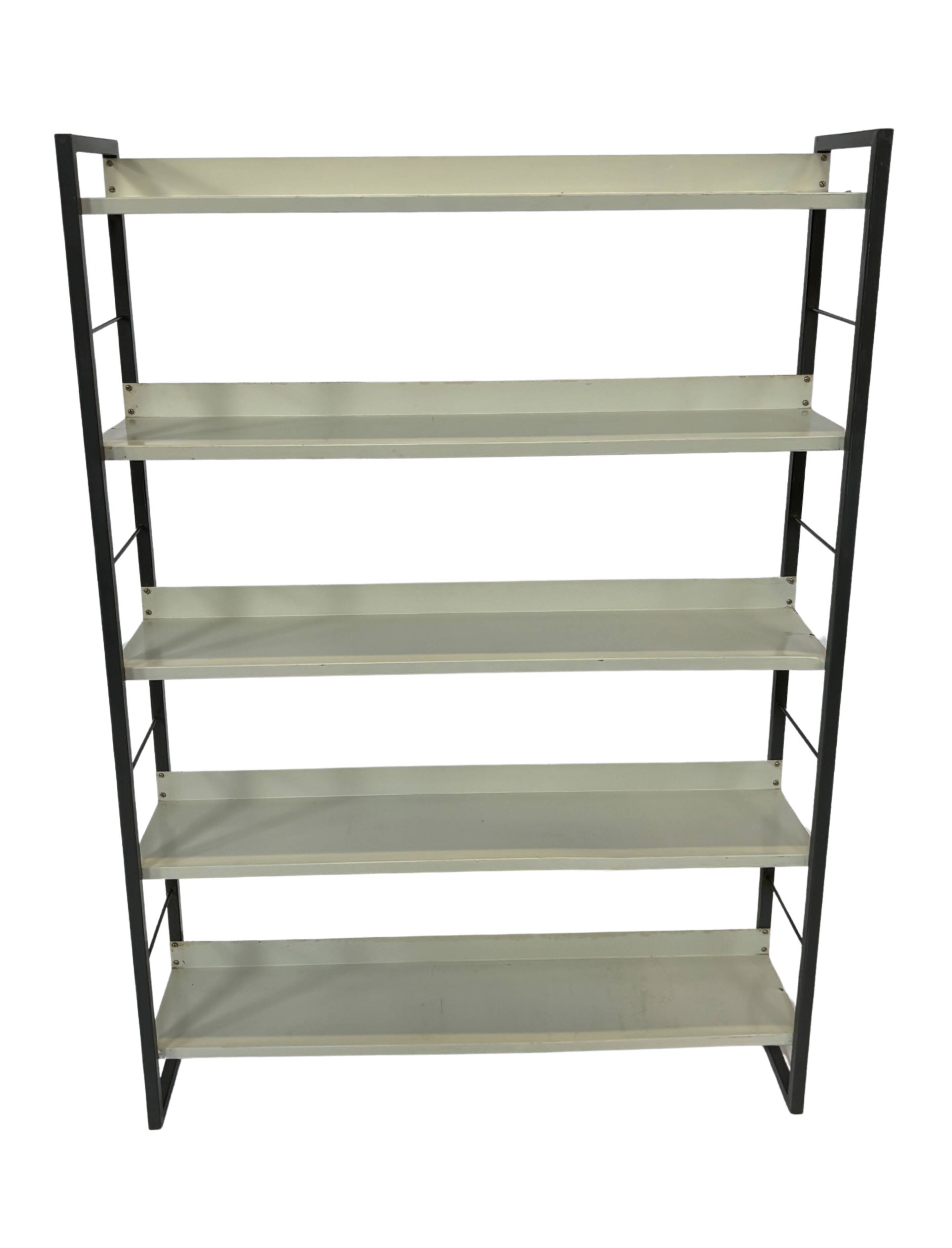 Free stanting Tomado shelving unit in metal and gray - 1960s Dutch Design