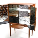 Teak Bar Cabinet with Harlekin Mirrors by Illum Wikkelsø