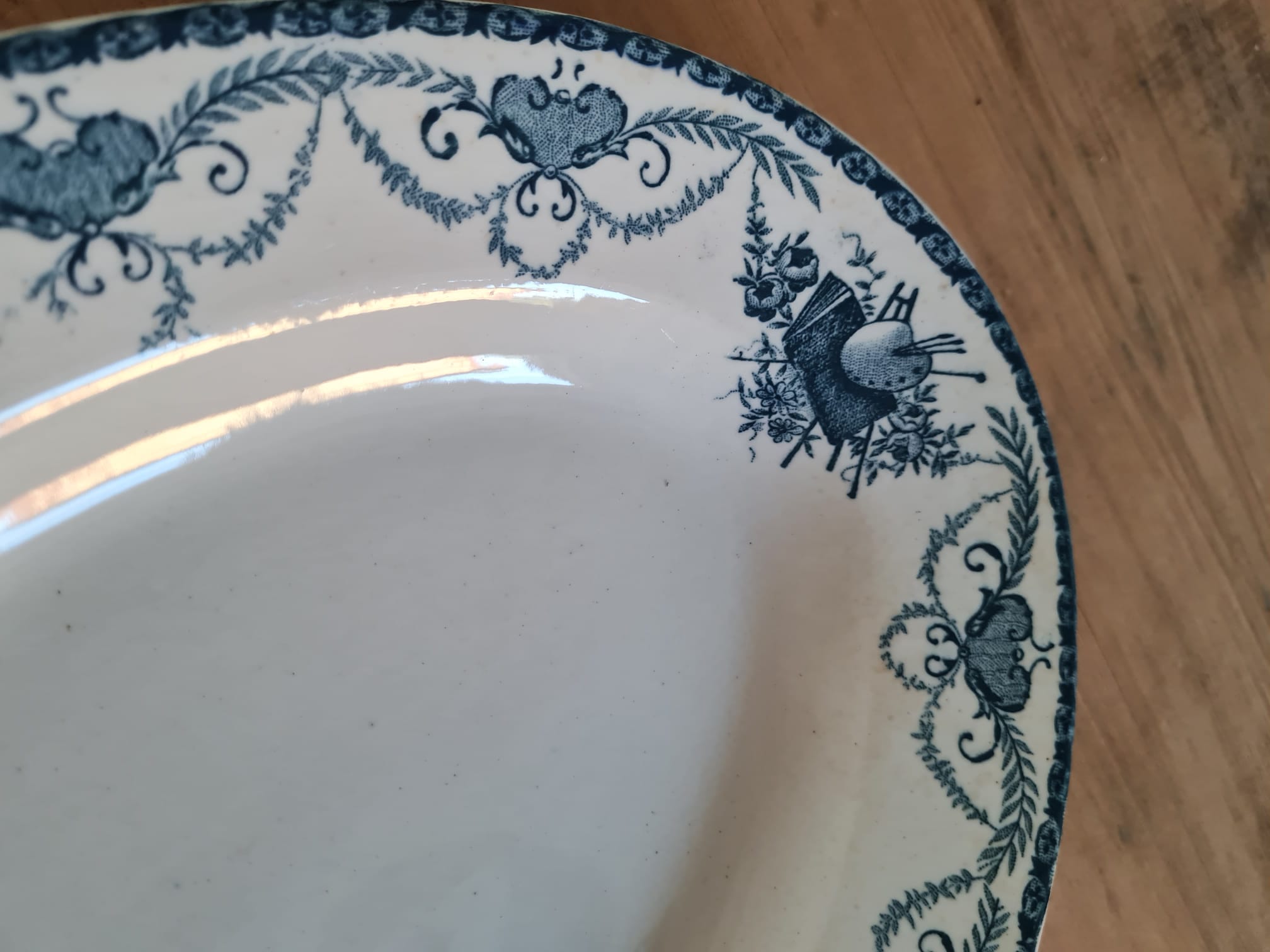 serving dish oval iron earth Longwy