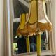 Large vintage lamp in green onyx and gilded brass - vintage lampshade