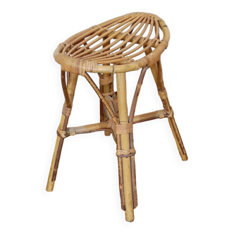 Rattan stool from the 50s, rare model
