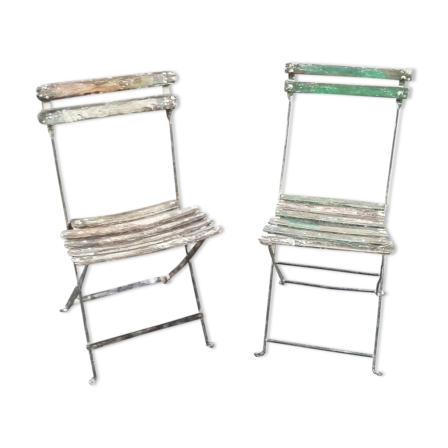 2 folding bistro / garden chairs fermob 1950