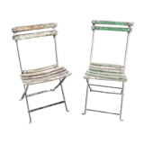 2 folding bistro / garden chairs fermob 1950