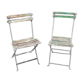 2 folding bistro / garden chairs fermob 1950