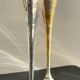6 Vintage Silver-Plated Brass Champagne Flutes