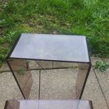 3 side tables, occasional table in smoked plexiglass, 1960s-70s.