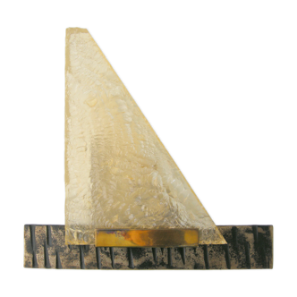 Brutalist vintage wall lamp 1970 resin and metal 70s