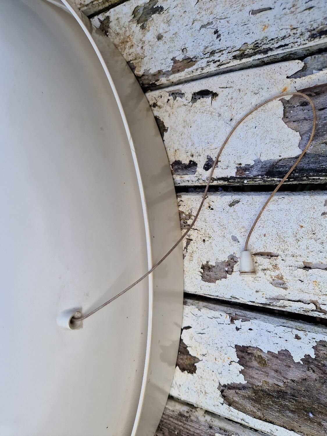 Round illuminated plastic mirror from the 70s