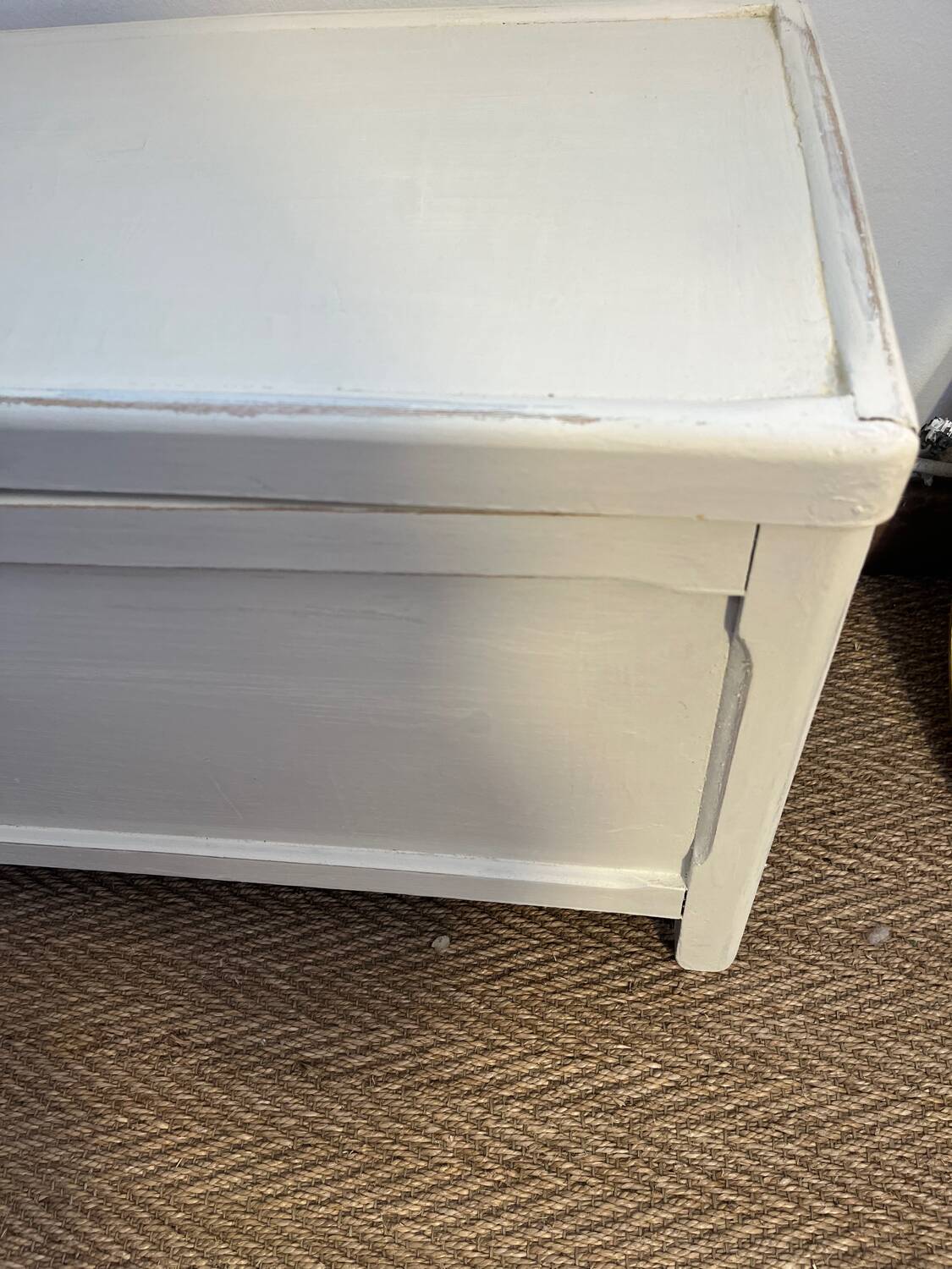 Vintage white patinated wooden chest