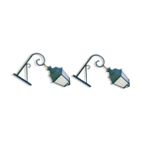 Pair of antique lanterns on its gallows