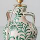 Spanish Revival Ceramic Table Lamp Pair from Granada, New Linen Lampshades