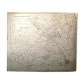 Old cardboard map of Paris, 17th arrondissement
