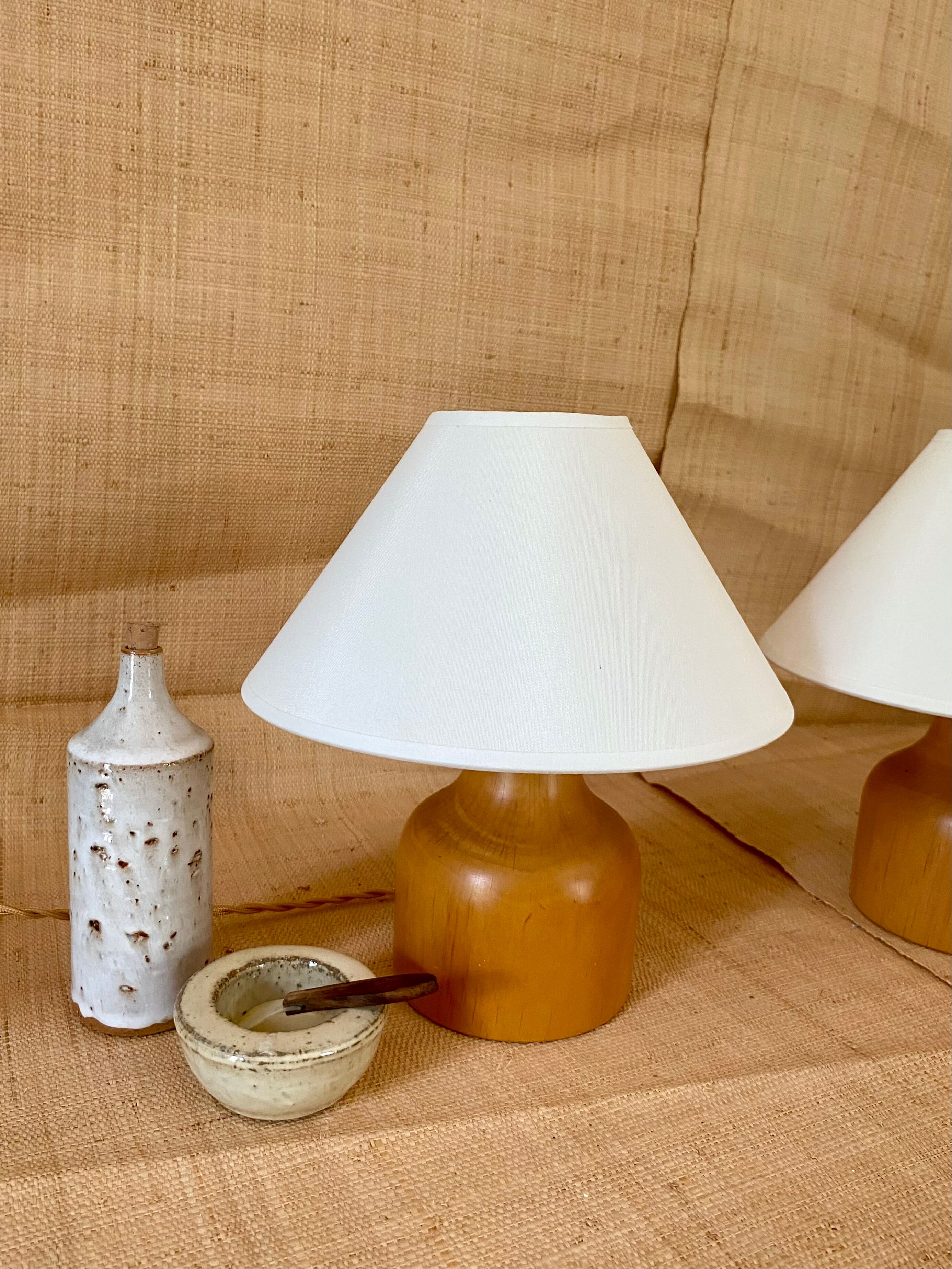 Two Danish lamps, 2x2 m of fabric cables, cotton shades.