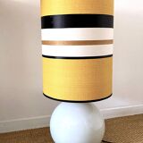 White porcelain lamp with a modern shade, 1970.