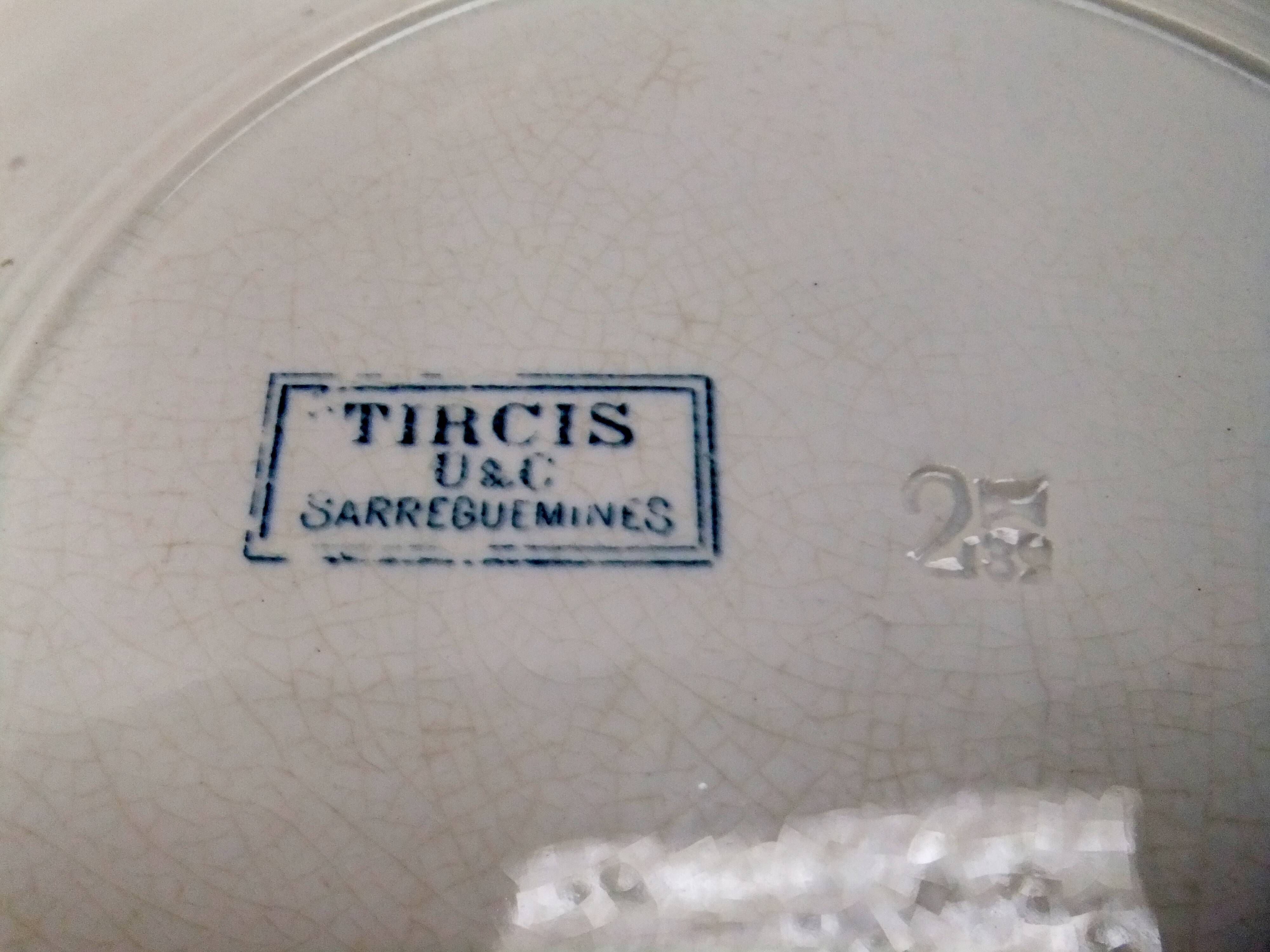 Sarreguemines Tircis barbotine art nouveau plate collection