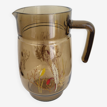 Vintage smoked glass pitcher