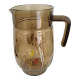 Vintage smoked glass pitcher